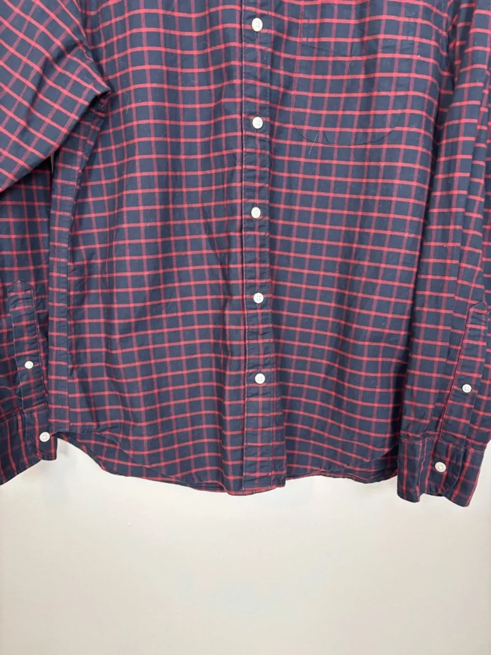 J Crew Shirt Mens Med Slim Untucked 100% American Pima Cotton Long Sleeve Plaid